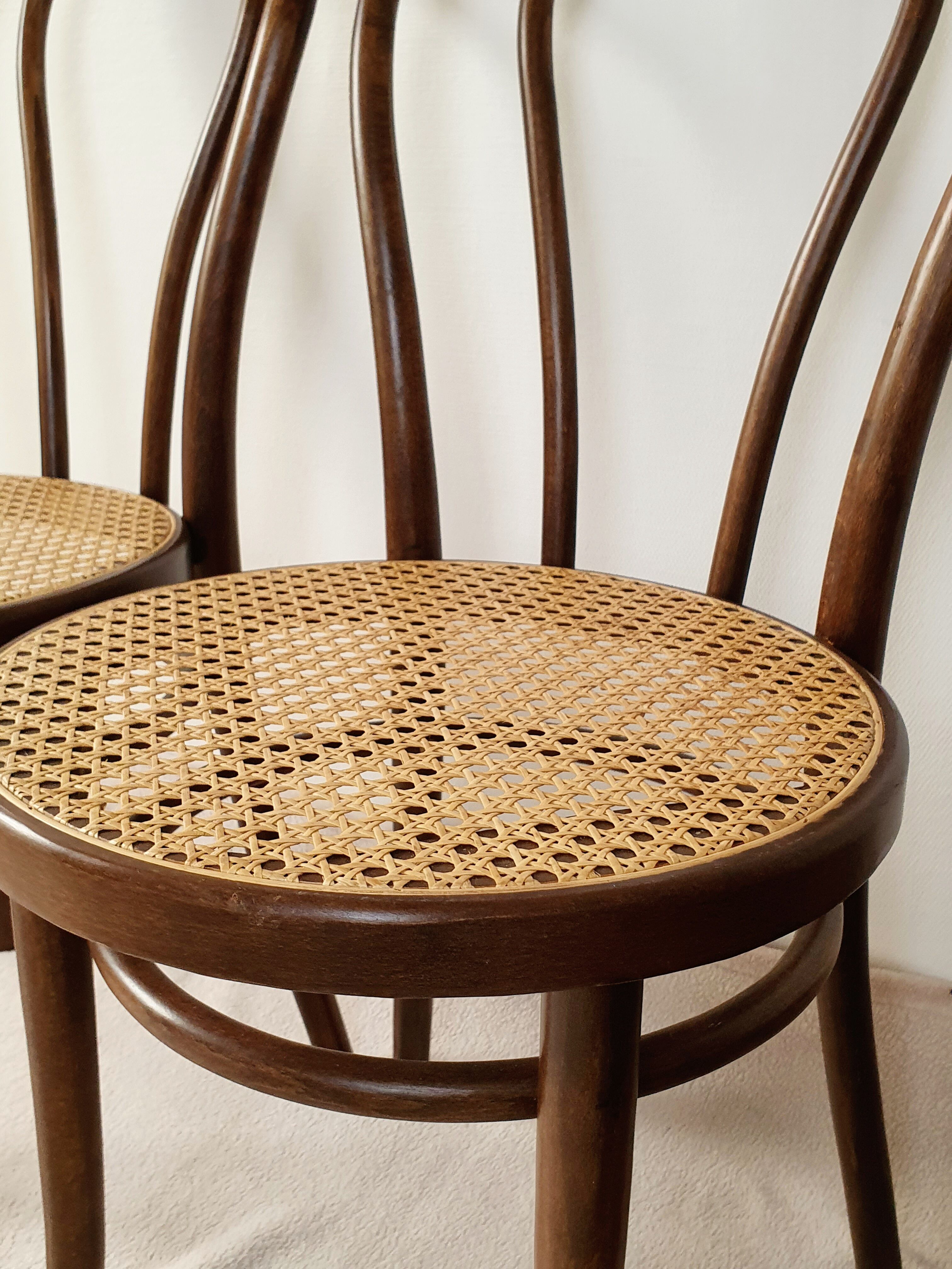 Pair of chairs canned Thonet ZPM Radomsko