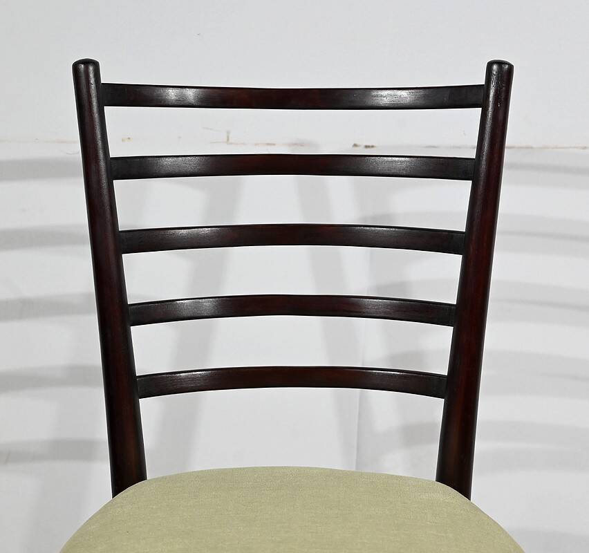 Suite of 4 Scandinavian Chairs in Stained Wood – 1960