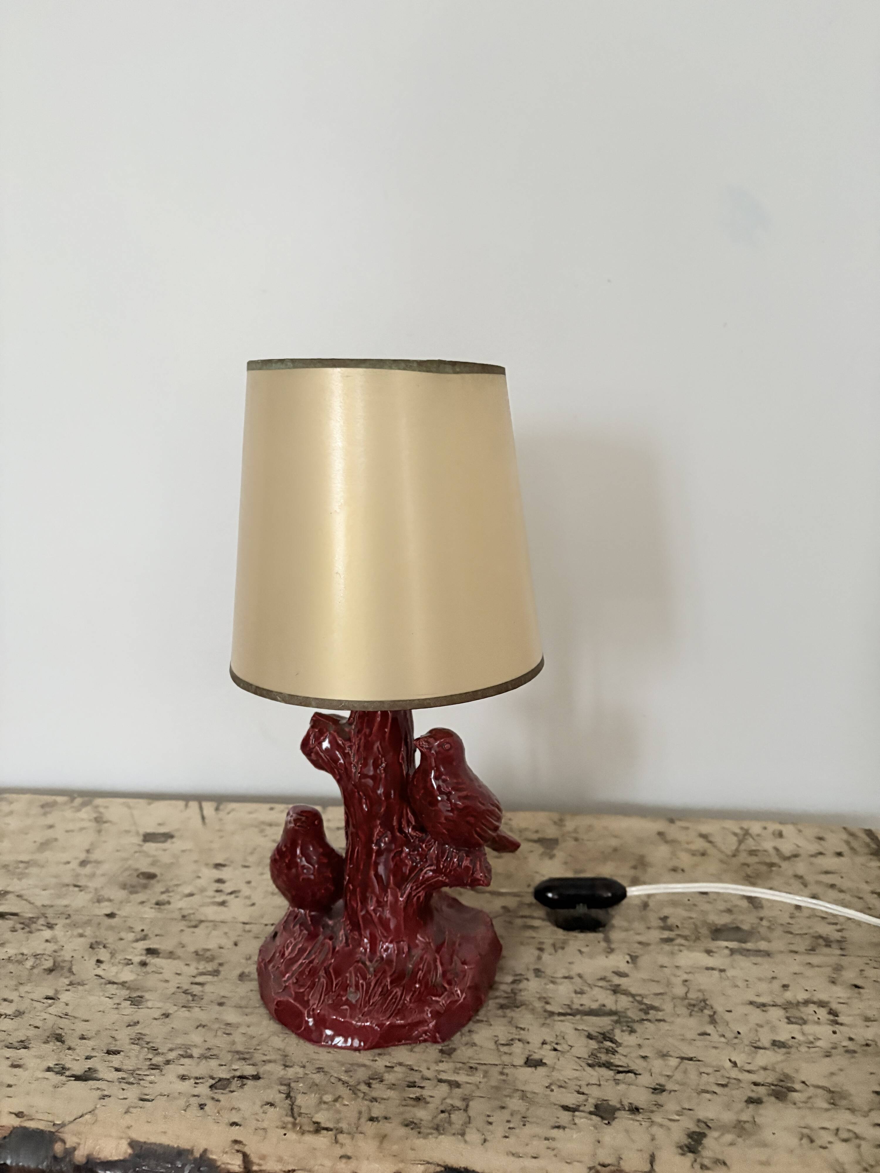Ceramic bird lamp