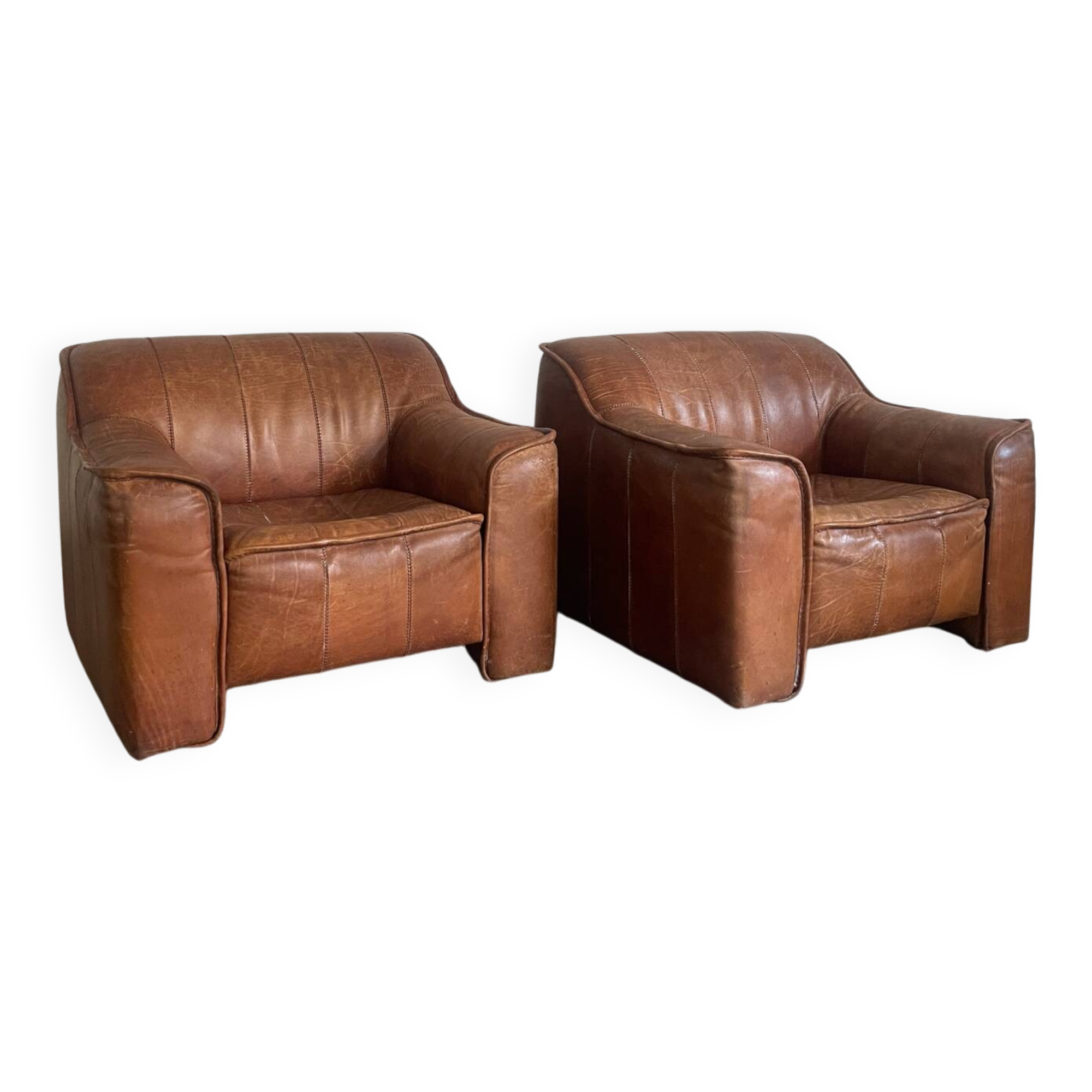 Pair of leather armchairs