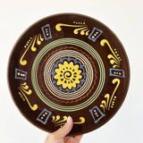 Large brown ceramic platter, 1960
