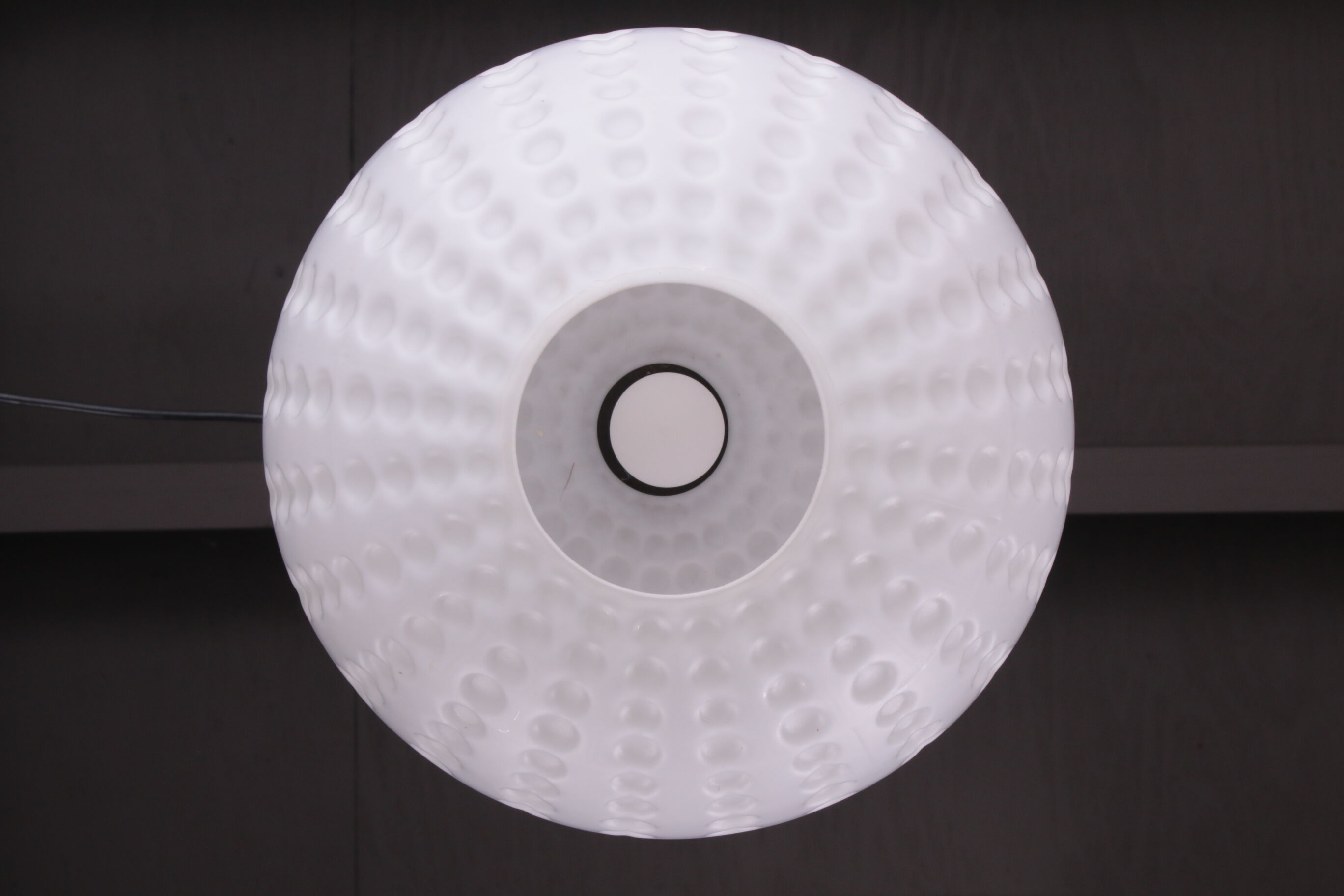 Vintage milk glass hanging lamp by Peill und Putzler, 1960s