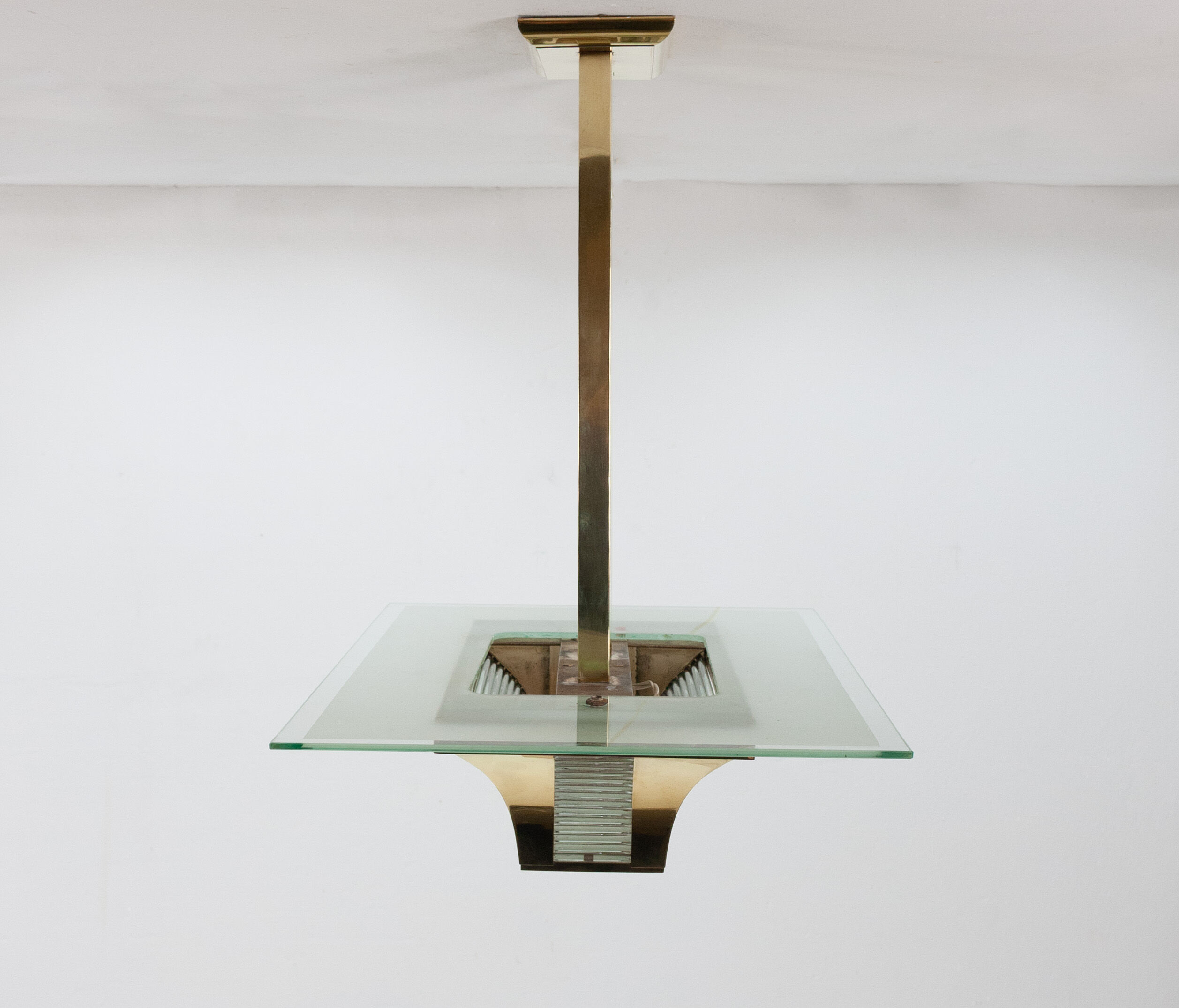 Brass art deco Atelier Petitot ceiling light