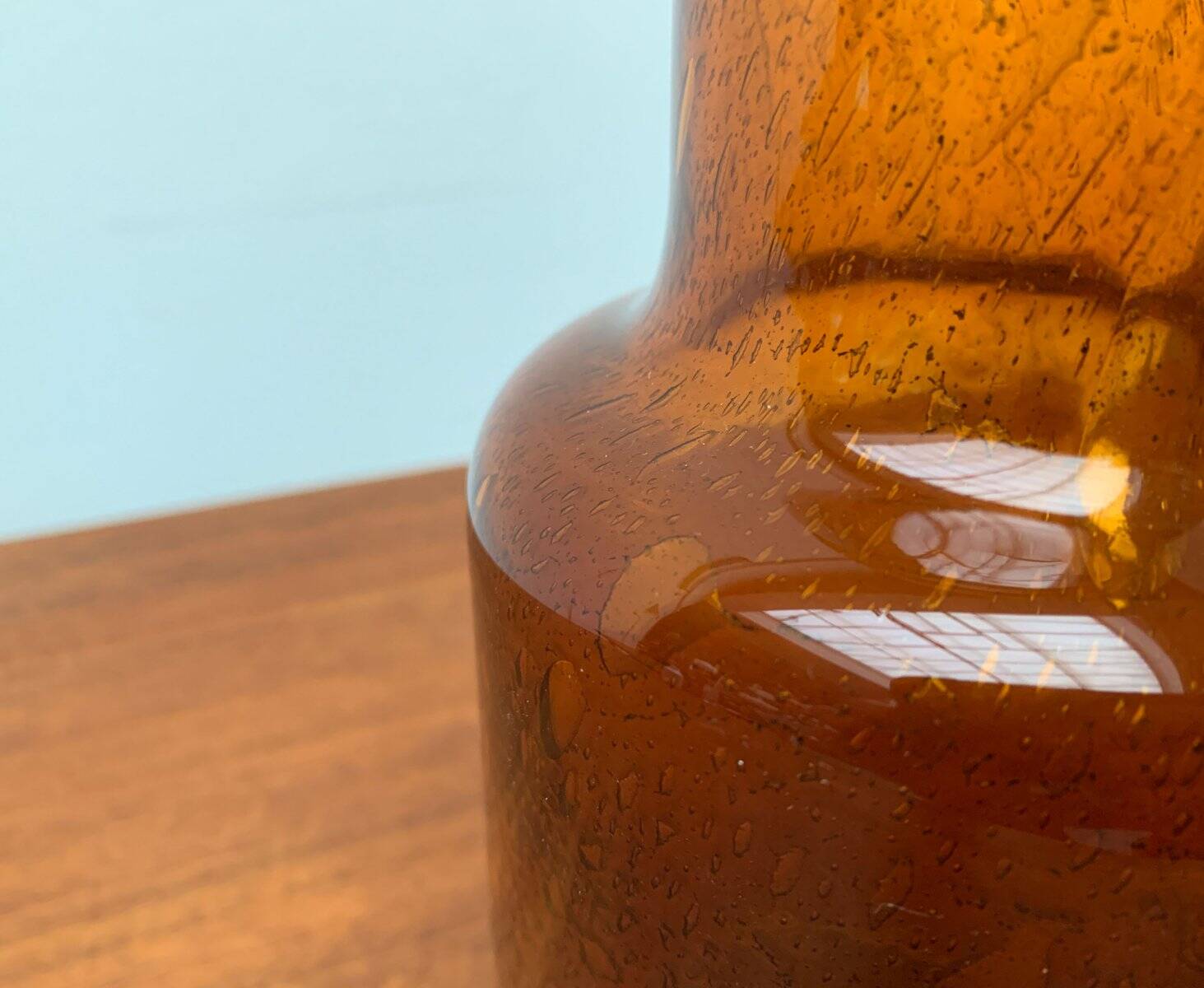 Handmade glass vase from the mid-century.