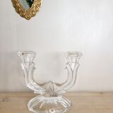 Pair of glass candle holders