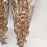 Pair of old pediments, silver bronze furnishings.