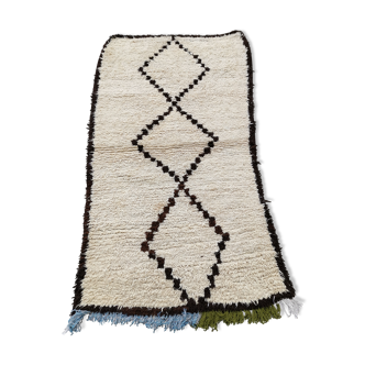 Tapis beni ouarain en laine et coton fait main 190x105 cm