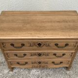 Commode de style Louis XV chêne brut massif, 1920
