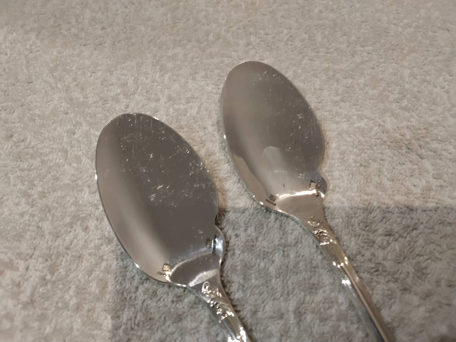 2 individual metal silver-plated sauce spoons by Christofle Marly