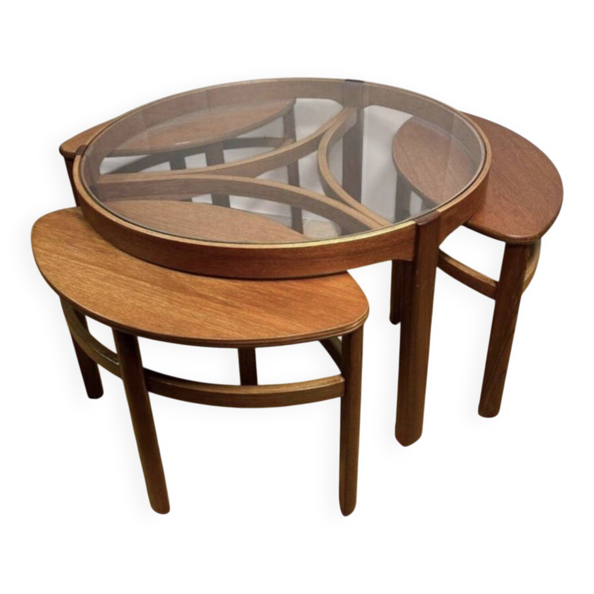 Mid century retro vintage teak trinity coffee table by nathan 1960