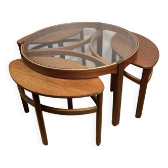 Mid century retro vintage teak trinity coffee table by nathan 1960