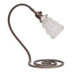 Lampe de table antique française en fer et verre