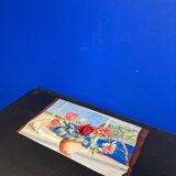 Watercolor with vintage bouquet