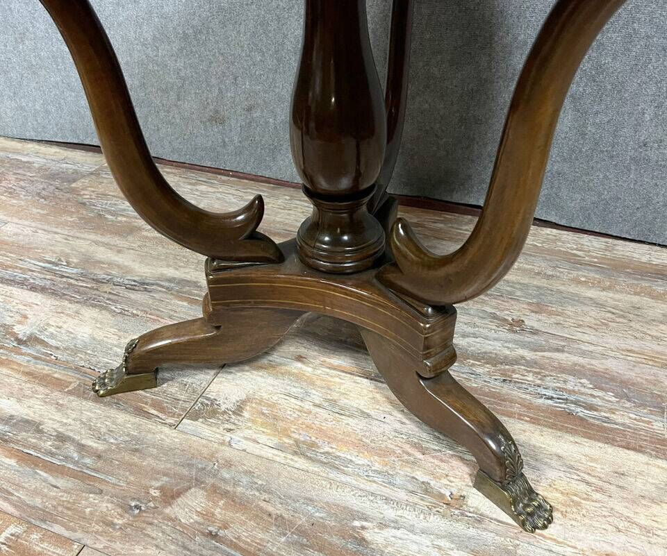 Lombard table from the Empire period in mahogany and brass trim circa 1820