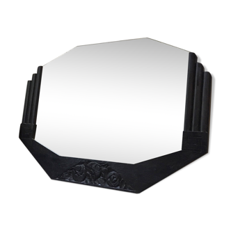 Miroir Art déco bois 65 x 47 cm