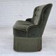 1970s, Danish 3-seater sofa, furniture velour, beech wood legs.