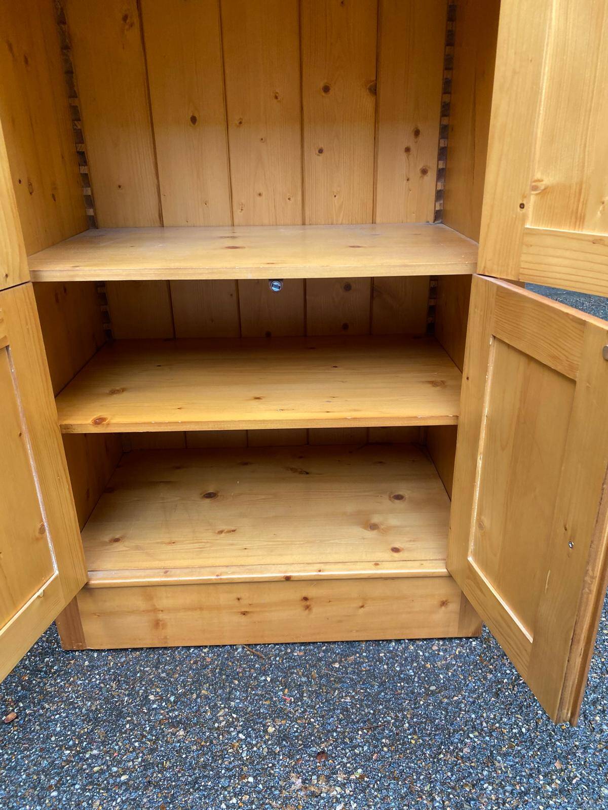 Scandinavian tall solid wood wardrobe with hanging space