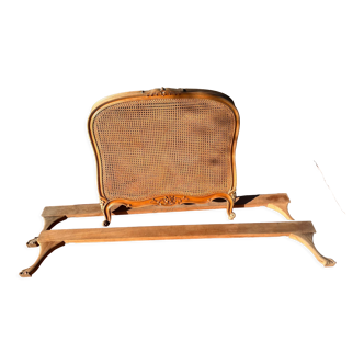 Double cherry wood headboard Louis XV style