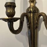 Paire d'appliques à glands en laiton milieu XIXème siècle