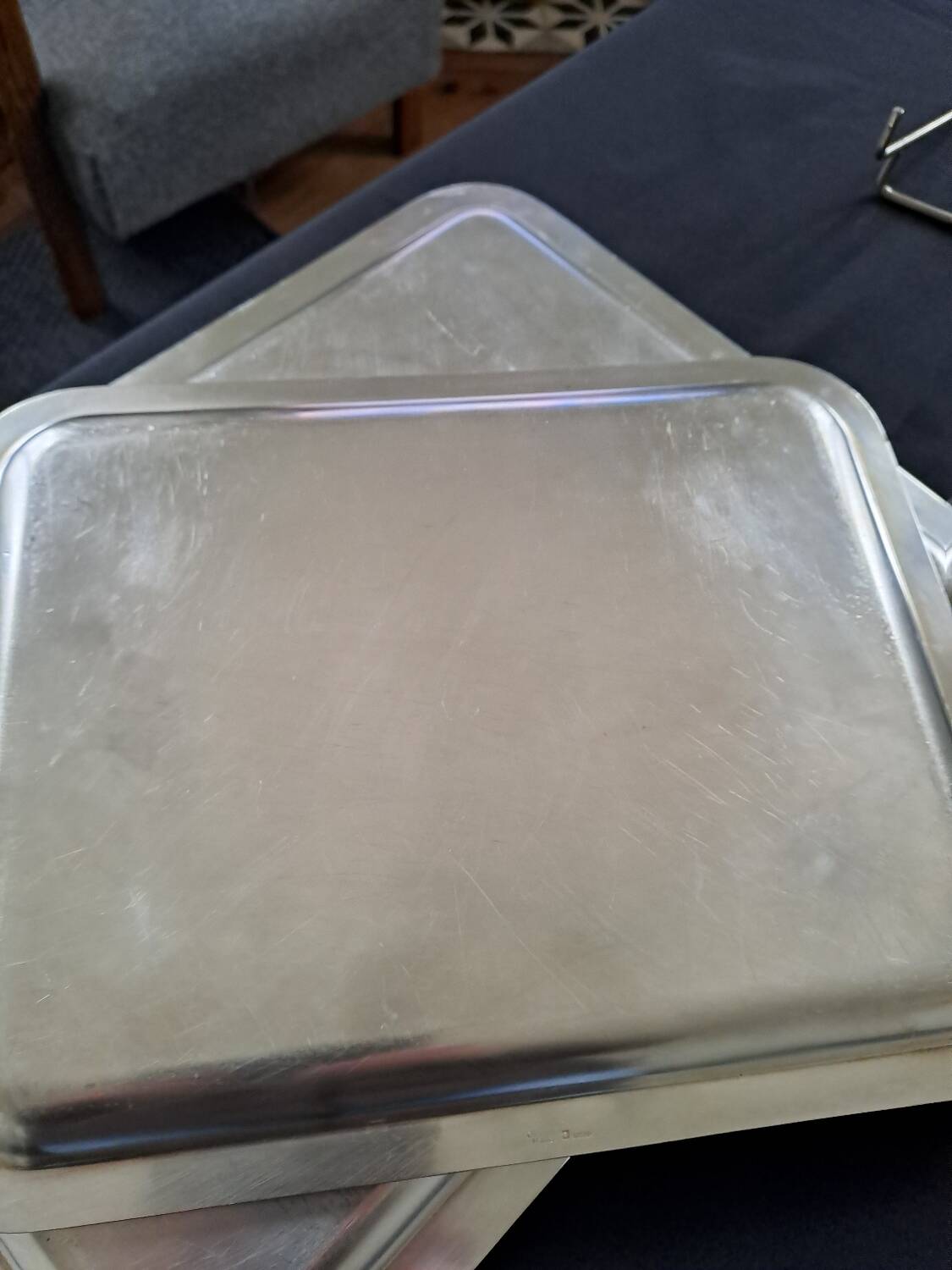 Set of two silver-plated metal trays from Christofle