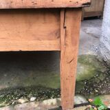 Raw wood farm table coffee table