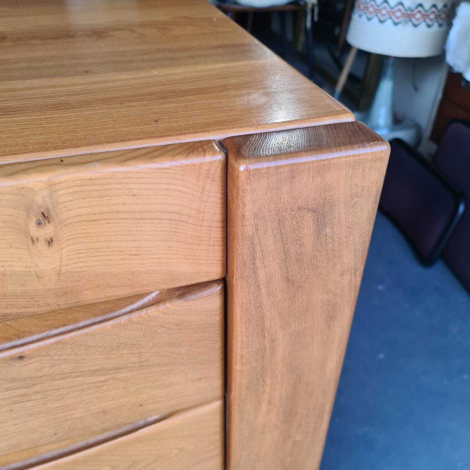 Vintage regain solid elm chest of drawers