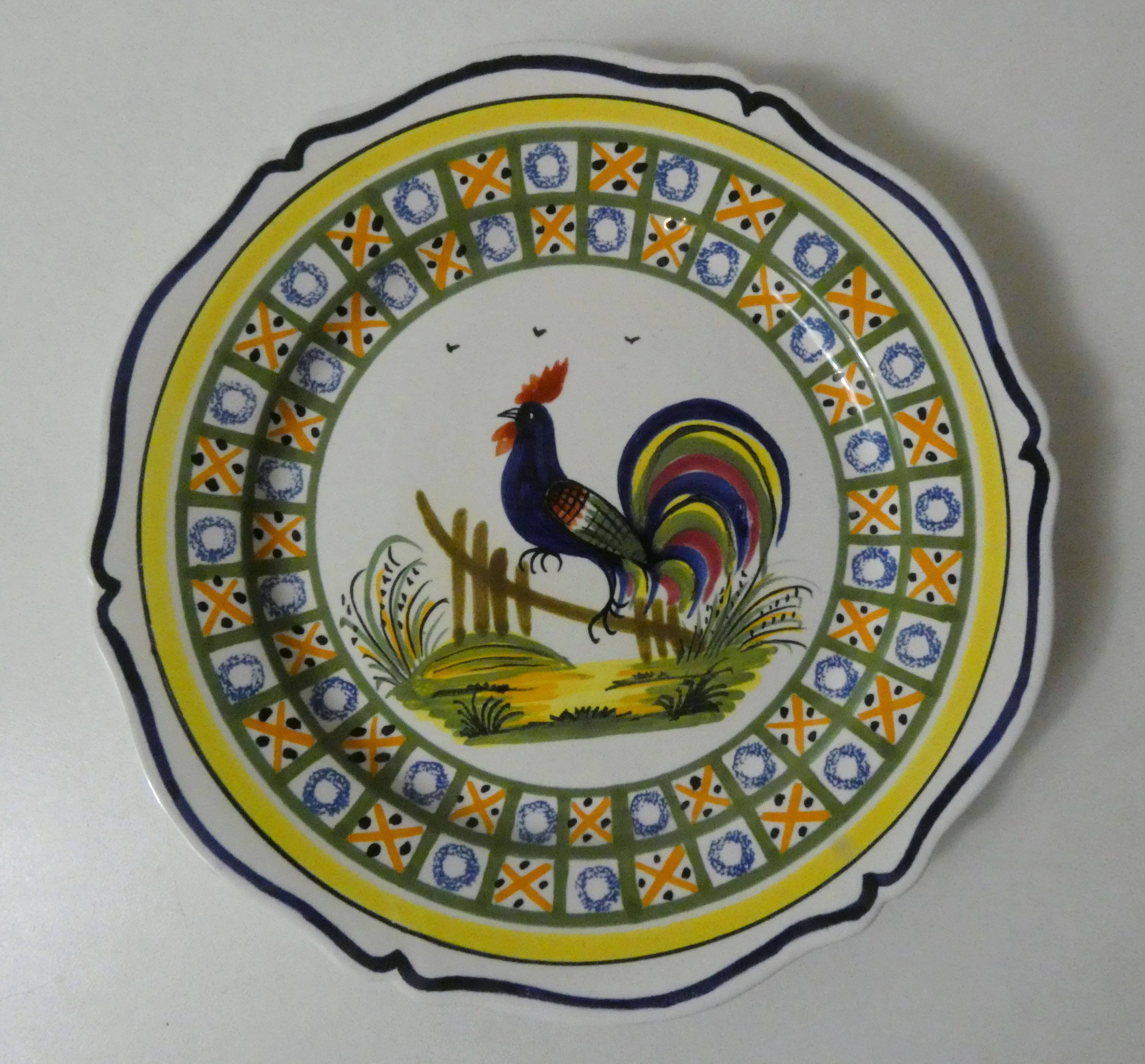 Henriot Quimper flat plate rooster