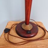 Large Art Deco lamp, in mahogany and opaline wood, 1920s-30s