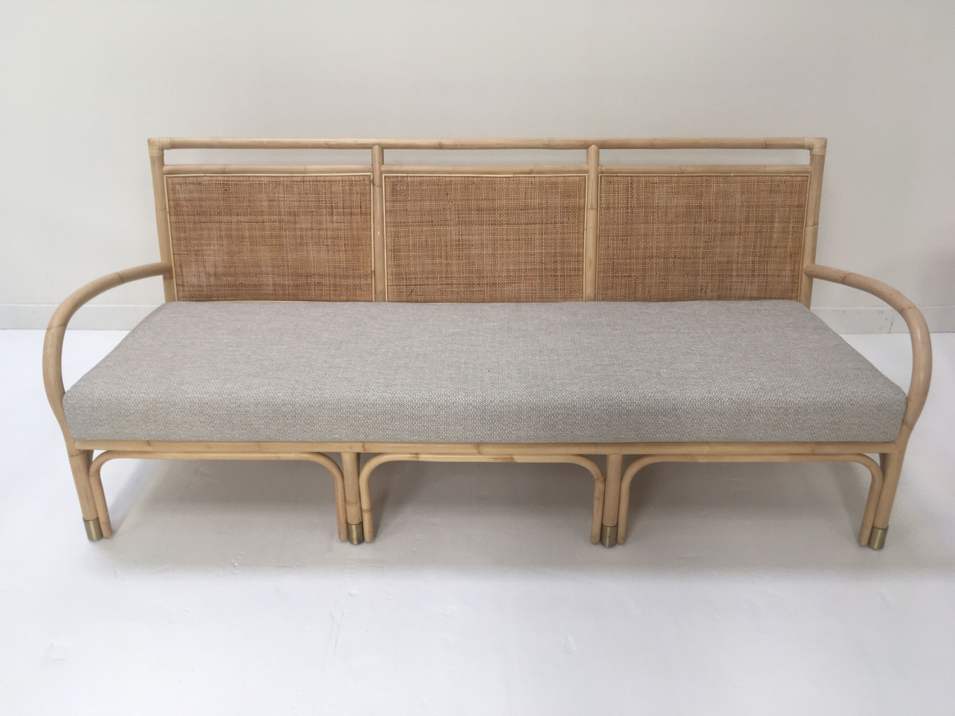 3-seater rattan and canning sofa