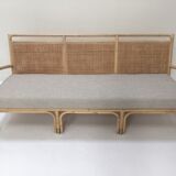 3-seater rattan and canning sofa