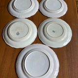 Set of 5 earthenware plates from Luneville