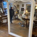 Louis Philippe mirror patinated in white by a lacquer artisan