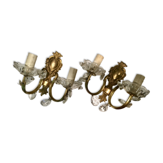 Pair of bronze Louis XVI style wall lights