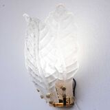 Set of 2 Florence, elegant Murano wall light transparent leaves, 1970