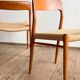 Set of 4 chairs #75 in teak by Niels O. Møller, JL Moller, Mid Century