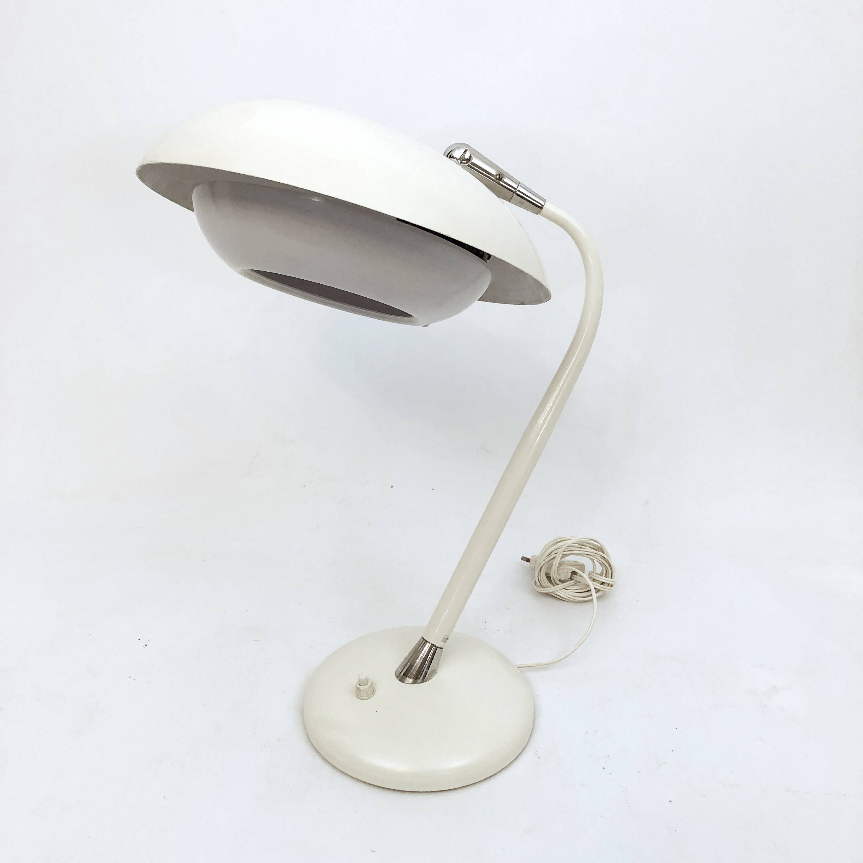 Lampe de table blanche italienne, Stilnovo années 1950