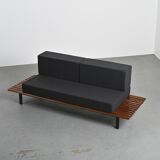 Cansado mahogany bench by Charlotte Perriand, circa 1962.