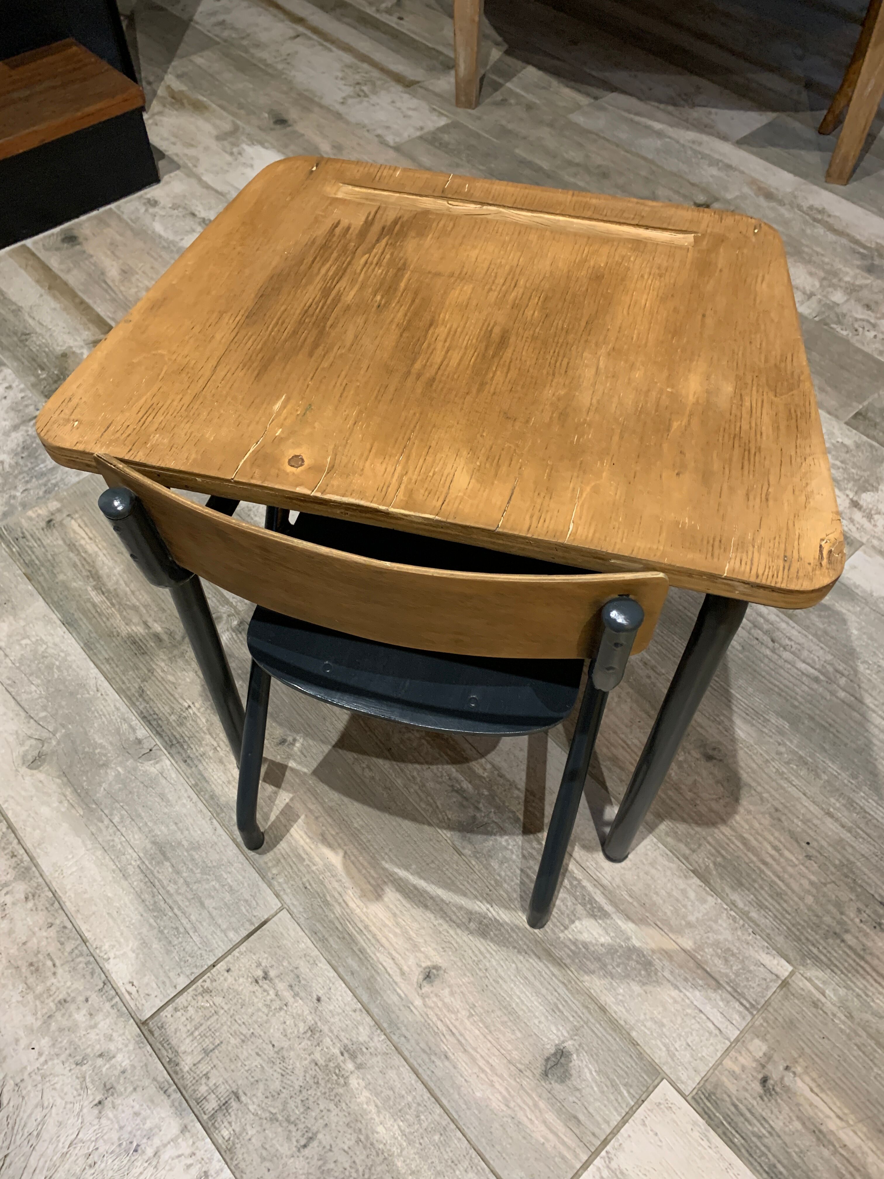 School desk and chair
