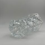 Flared vase in worked crystal