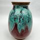 Vase CAB (Ceramics of Art from Bordeaux), turquoise green and red glaze.