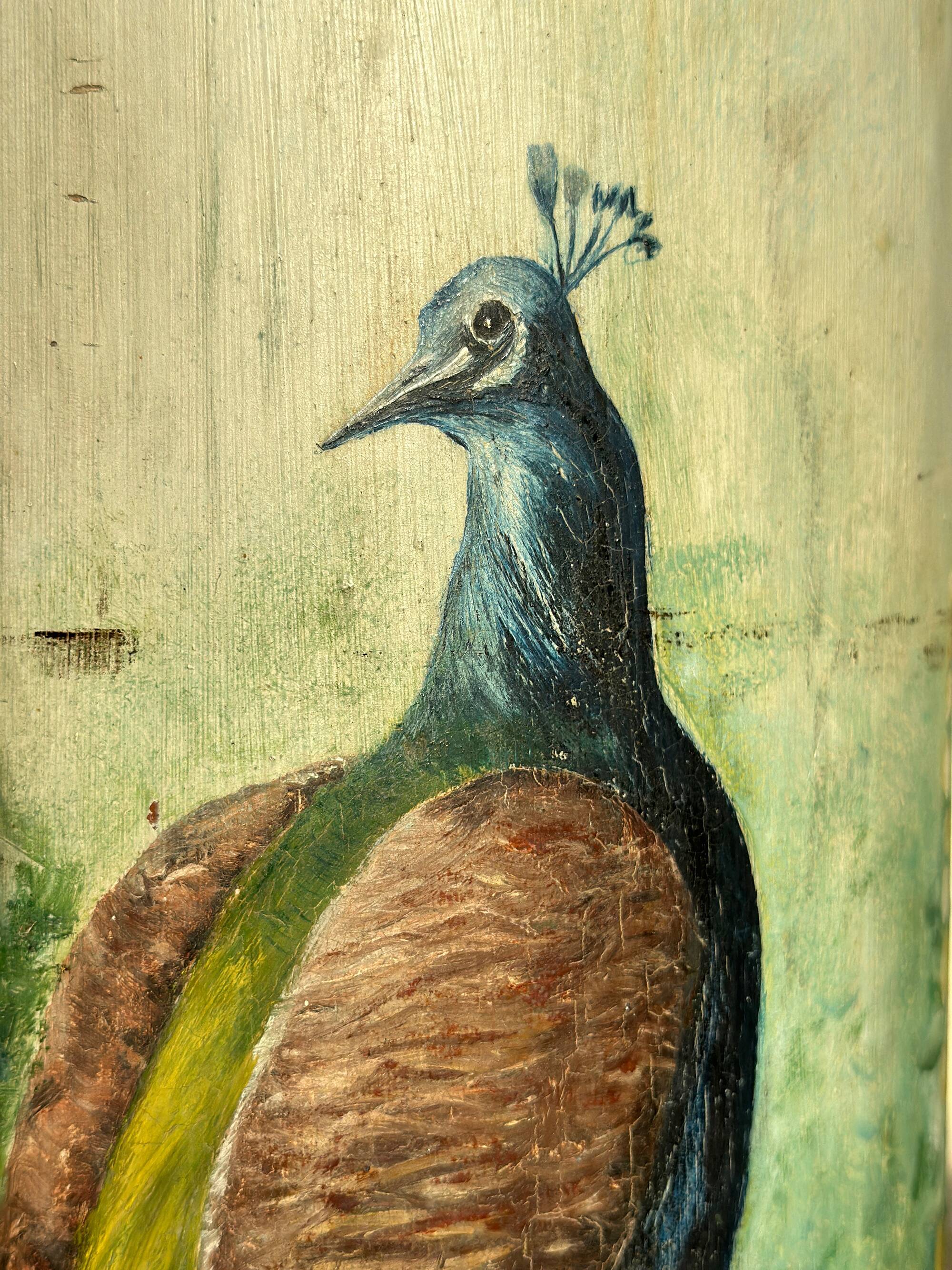 Piédestal paon d'inspiration victorienne