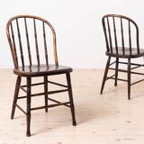 Set of 4 Countryside Style Dining Chairs, Spindle Back, Early 20th Century