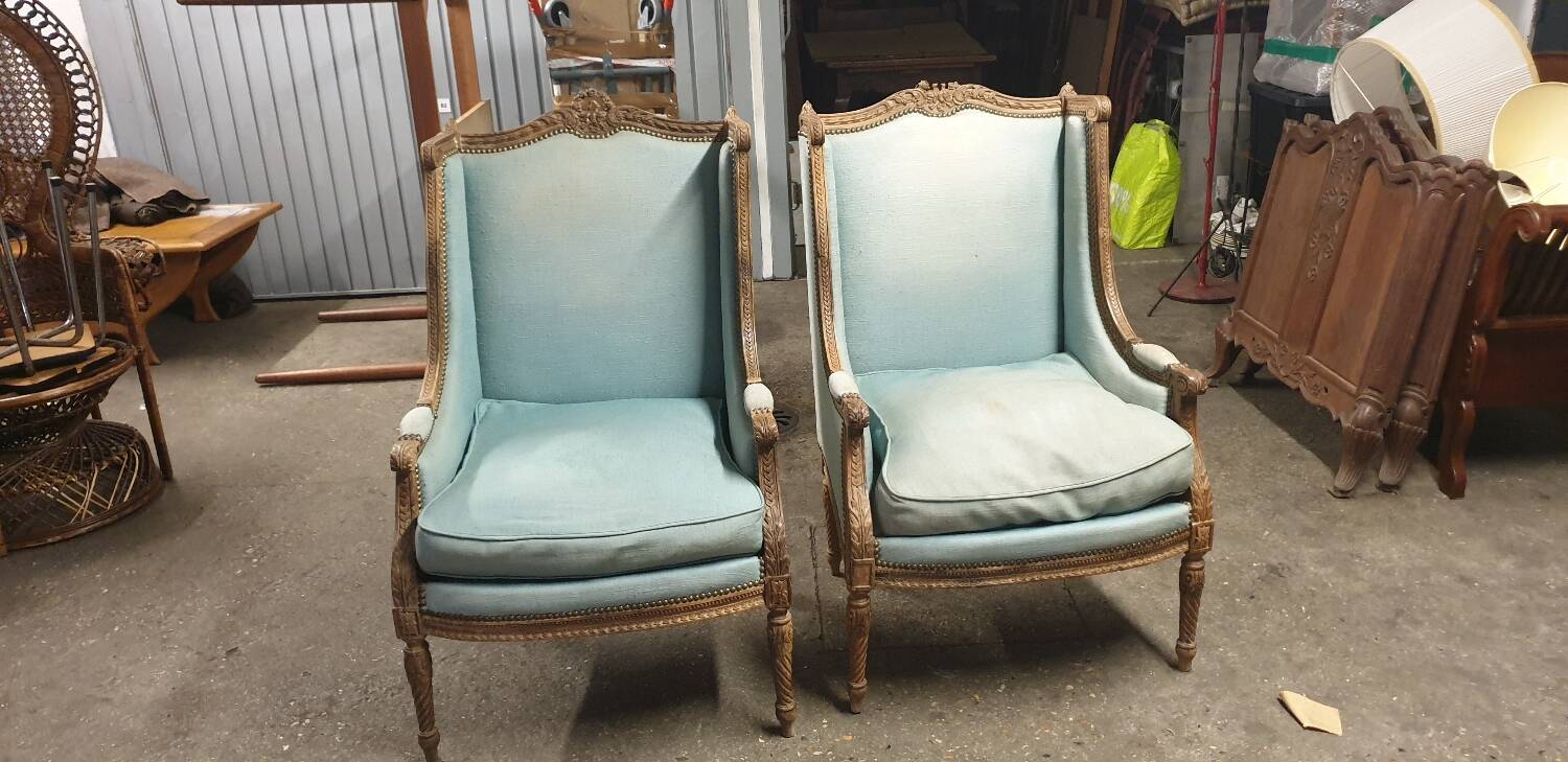 2 Louis XVI shepherdess armchairs