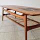Teak coffee table by Louis Van Teeffelen with tile inlay.