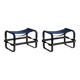 Blue Wanderlust footrest pair with black steel.