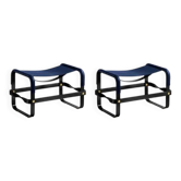 Paire de repose-pieds Wanderlust bleus avec acier noir