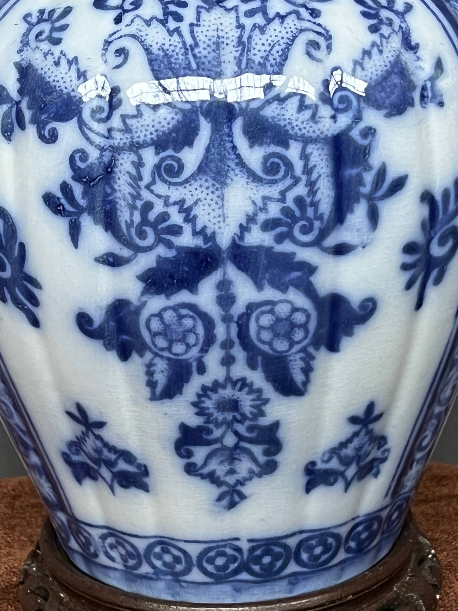 Victorian vase with hand-painted cobalt.