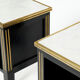 Pair of bedside tables brass brass marble House Jansen 1950