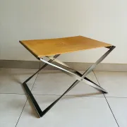 Folding Stool PK91 by Poul Kjaerholm - Fritz Hansen Edition Leather