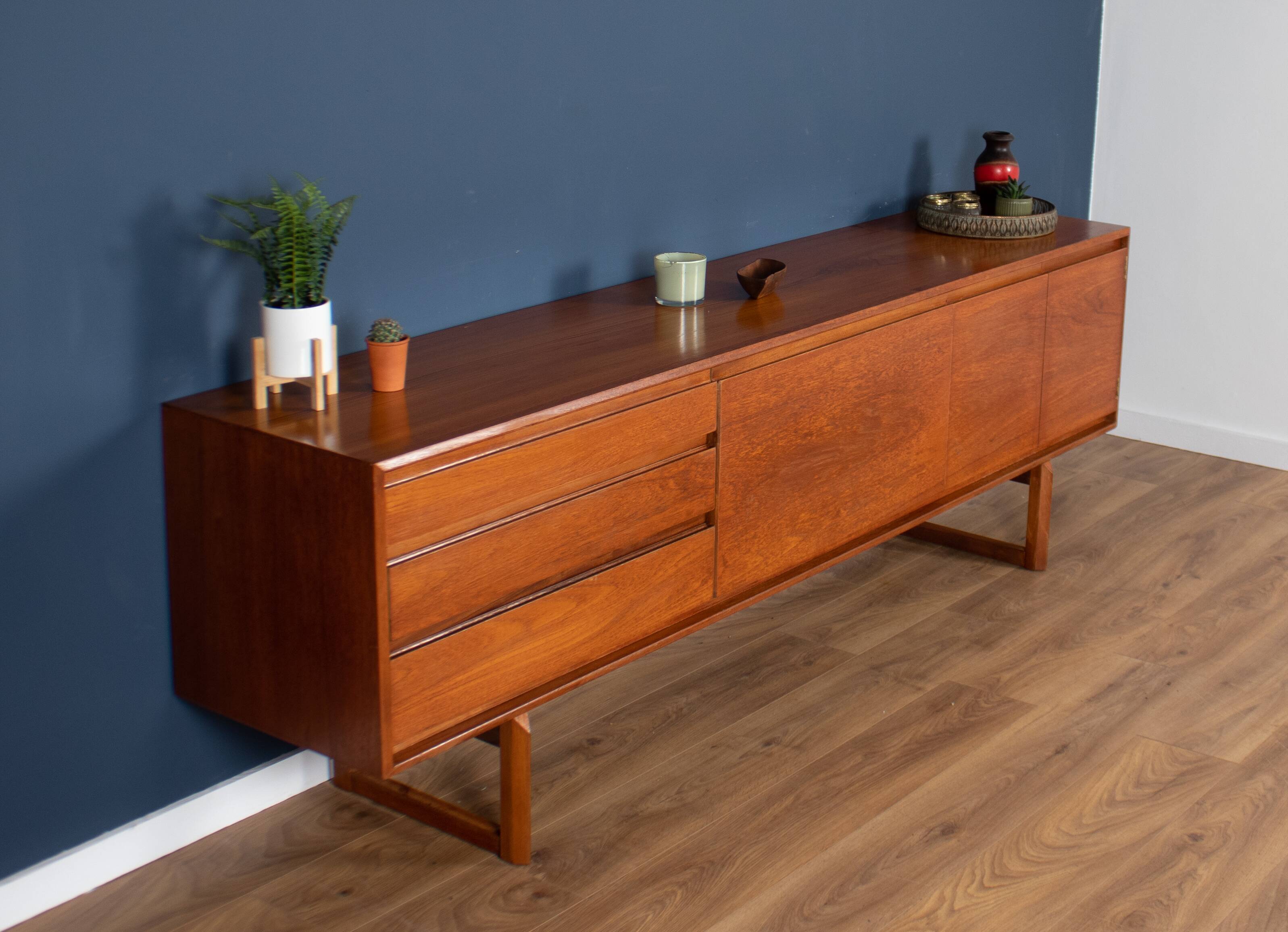 Long retro teak 1960s white & newton 'chilgrove' sideboard